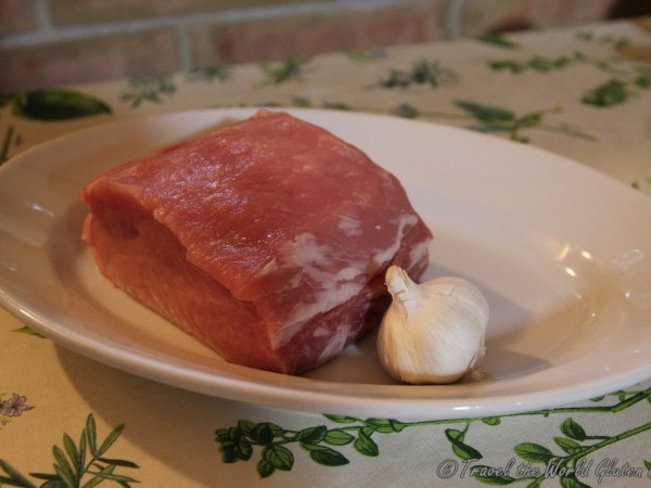 Raw pork and garlic